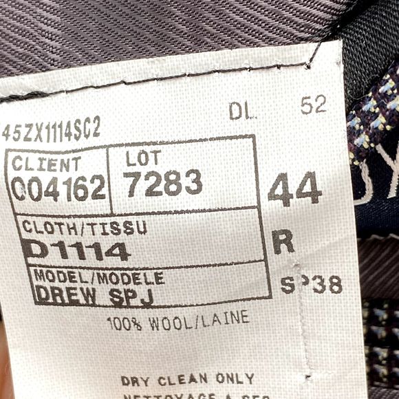 Cremieux Loro Piana Blazer Adult 44R Gray Blue Wool Knit Sport Coat Business Men - Picture 6 of 13